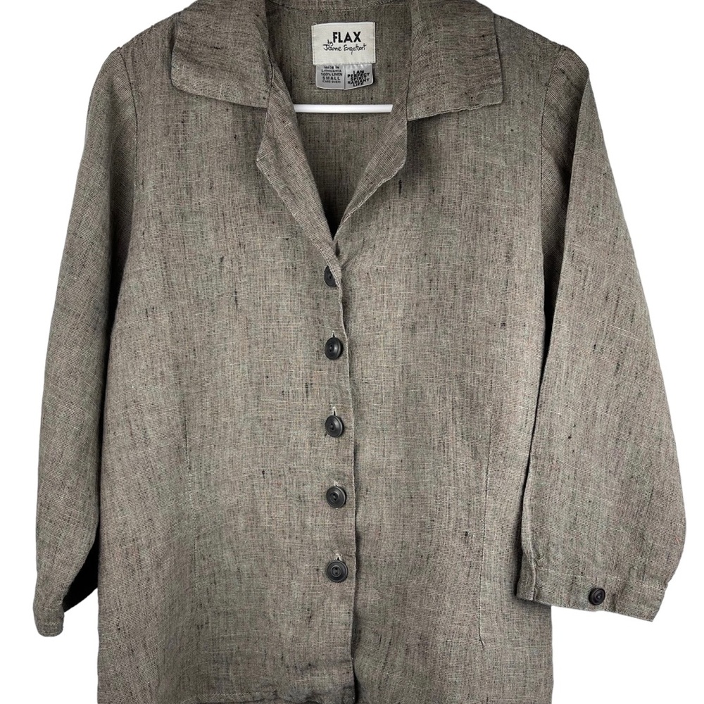 Flax linen blouse by Jeanne Englehart Sz S